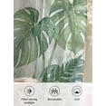 thumbnail image 6 of Sheer Curtains 54 Inch Length 2 Panels Set for Kitchen, Summer Botanical Semi Sheer Curtains for Windows, Green Palm Leaves Tropical Plant Voile Window Treatments Rod Pocket Curtain, 6 of 7