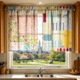 thumbnail image 5 of 2D Print Kitchen Short Curtain, Washable Decorative Half Window Curtain, Waterproof Light Filtering for Home Cafe Style(B), 5 of 6