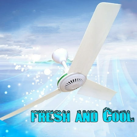 24V 3 Leaves Plastic Blades Converter Motor Battery Mini Ceiling Fan White With Switch +2.5m Cable For Solar Power Caravan Indoor Outdoor