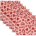 thumbnail image 6 of Dreamtimes Valentine's Day Love Heart Cloth Napkins Set of 6, Oversized Washable Reusable Polyester Dinner Table Napkins for Family, Restaurant, Party Decor, 20 x 20 Inch, 6 of 7