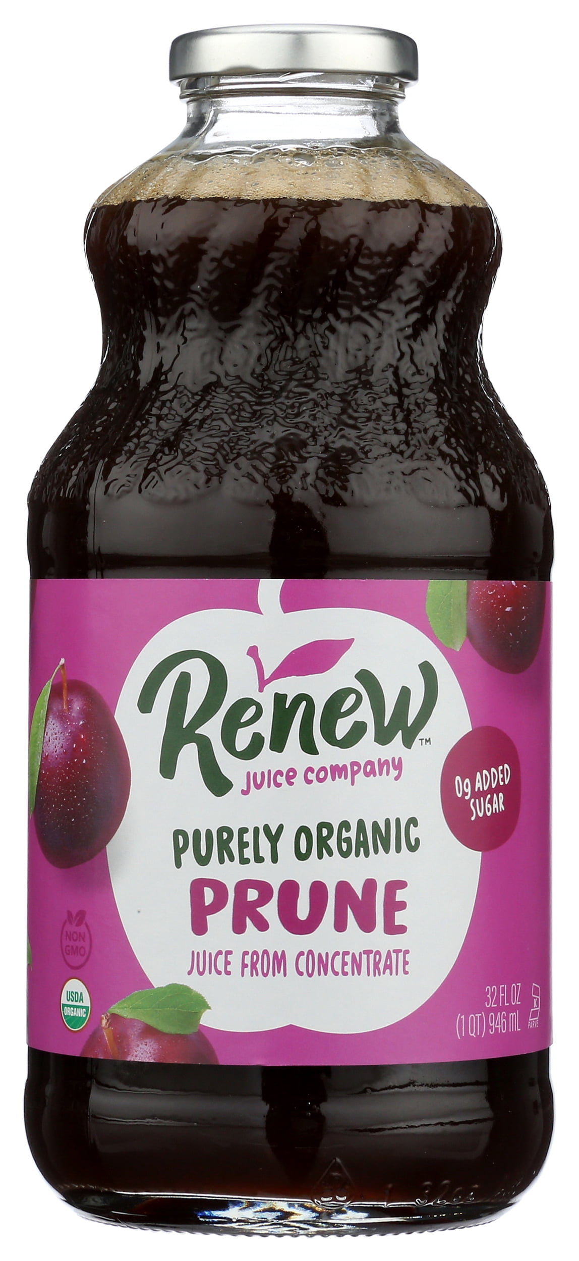 Pack of 6, Renew Organic Pure Prune Juice, 32 fl oz