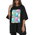 thumbnail image 4 of Plus Size Shirt for Women Black Tops for Women Short Sleeves Shirt for Women Easter 251 T Shirt Crewneck Shirt for Women 4XL, 4 of 5