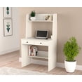 thumbnail image 2 of Inval 2-Drawer Computer Desk with Hutch, Washed Oak, 2 of 9
