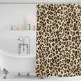 thumbnail image 4 of Leopard Waterproof Fabric Shower Curtain, Rustic Brown Animals Art Modern Waterproof Fabric Shower Curtain for Bathroom Curtains Bathtubs Hotel Washable Shower Curtains with 12 Hooks Long 72x78in, 4 of 8