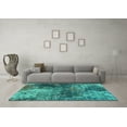 thumbnail image 3 of Ahgly Company Indoor Square Oriental Turquoise Blue Industrial Area Rugs, 8' Square, 3 of 4