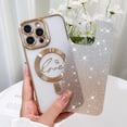 thumbnail image 3 of OOK For iPhone 16 Pro Max Case Magnetic, Compatible with Magsafe Love Heart Glitter Bling Plating Camera Protection Phone Case with Screen Protector for Girls Women, Gold, 3 of 6