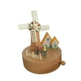 thumbnail image 3 of Caja de música con diseño de carrusel, caja musical de madera, cajas musicales de cuerda clásicas mecánicas para decoración de adornos de escritorio, Molino, 3 of 9