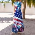 thumbnail image 5 of Tnhcen Women's Casual 4th of July Dress V - neck Sleeveless Sunflower Print Maxi Dress Plus Size S - 2XL Stretchy Summer Party Casual Dress, 5 of 7
