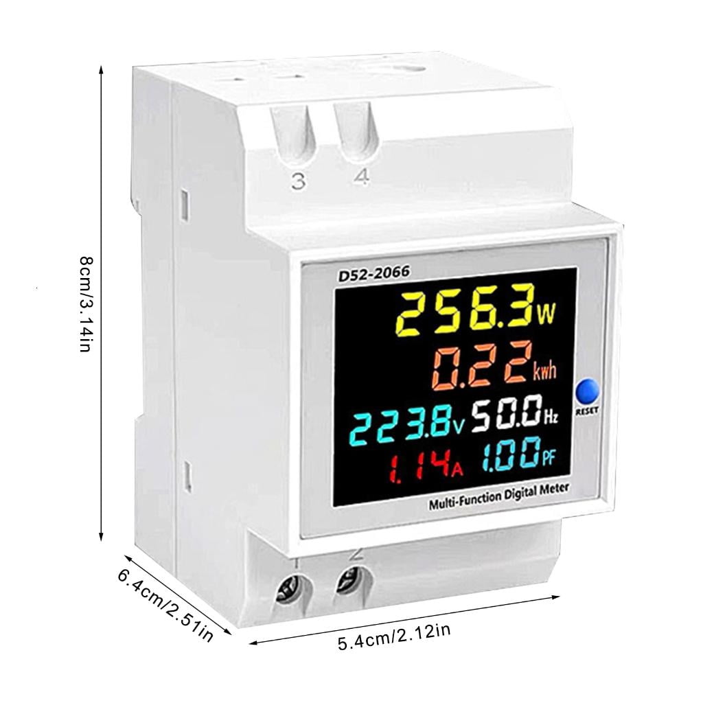 DIN Rails Voltages Current Meter Home Digital Display Electricity Meter Electric Energy Frequency Meter