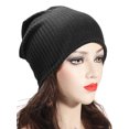 thumbnail image 2 of DLAPL Slouchy Beanie Hat for Men and Women Lightweight Soft Skull Cap Chemo Headwear (Solid Black), 2 of 5