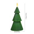 thumbnail image 3 of Twisted Christmas Tree Flameless LED Candle, Ribbed Green Paraffin Wax, 7 x 3.34 x 3.34 in, Uses 2 AAA Batteries, 3 of 6