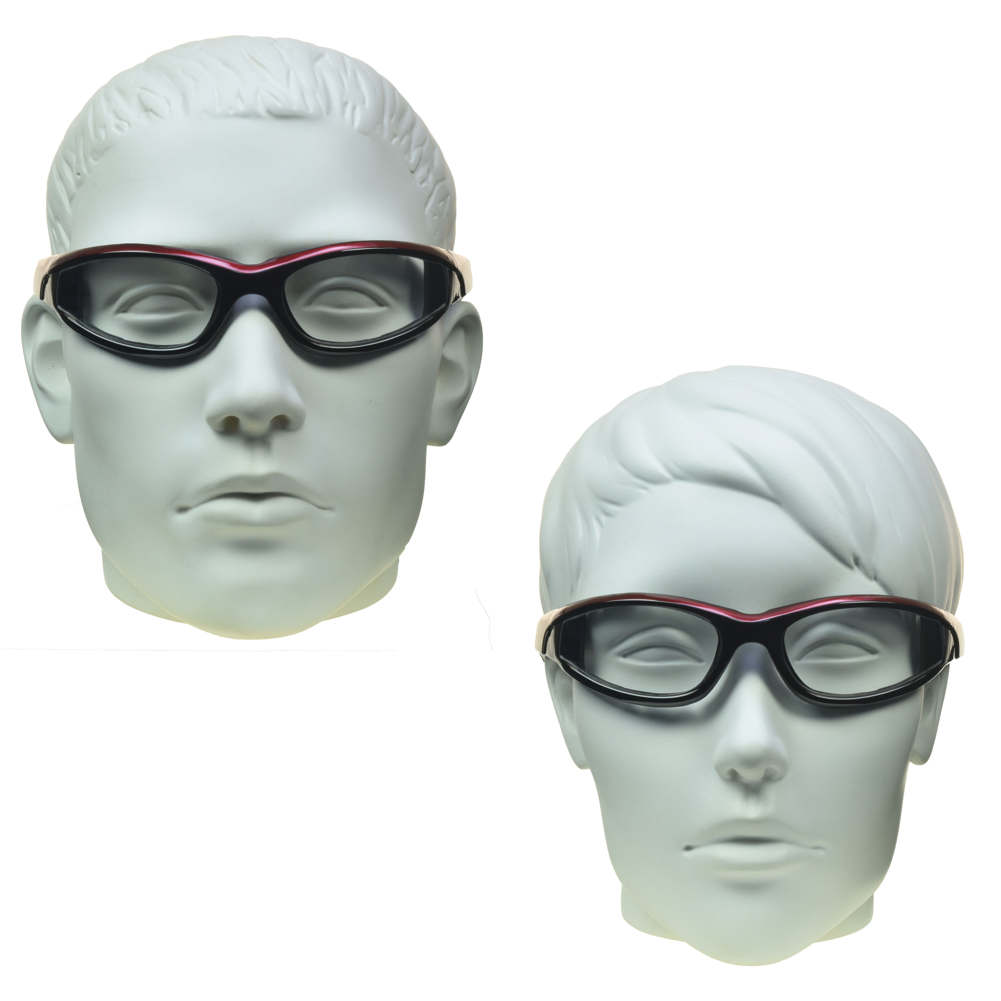 Bikershades Motorcycle Biker Night Safety Glasses Red Men Women Clear 2 Pairs