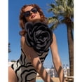 thumbnail image 2 of Traje de baño con estampado de rayas de cebra sexy con flores grandes en 3D y diseño sin tirantes de acero, 2 of 6