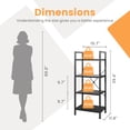 thumbnail image 5 of CONCETTA Bookshelf, 4-Tier Small Industrial Storage Shelf & Shelves, Metal Bookcase for Home Office, Living Room, Black, 5 of 8