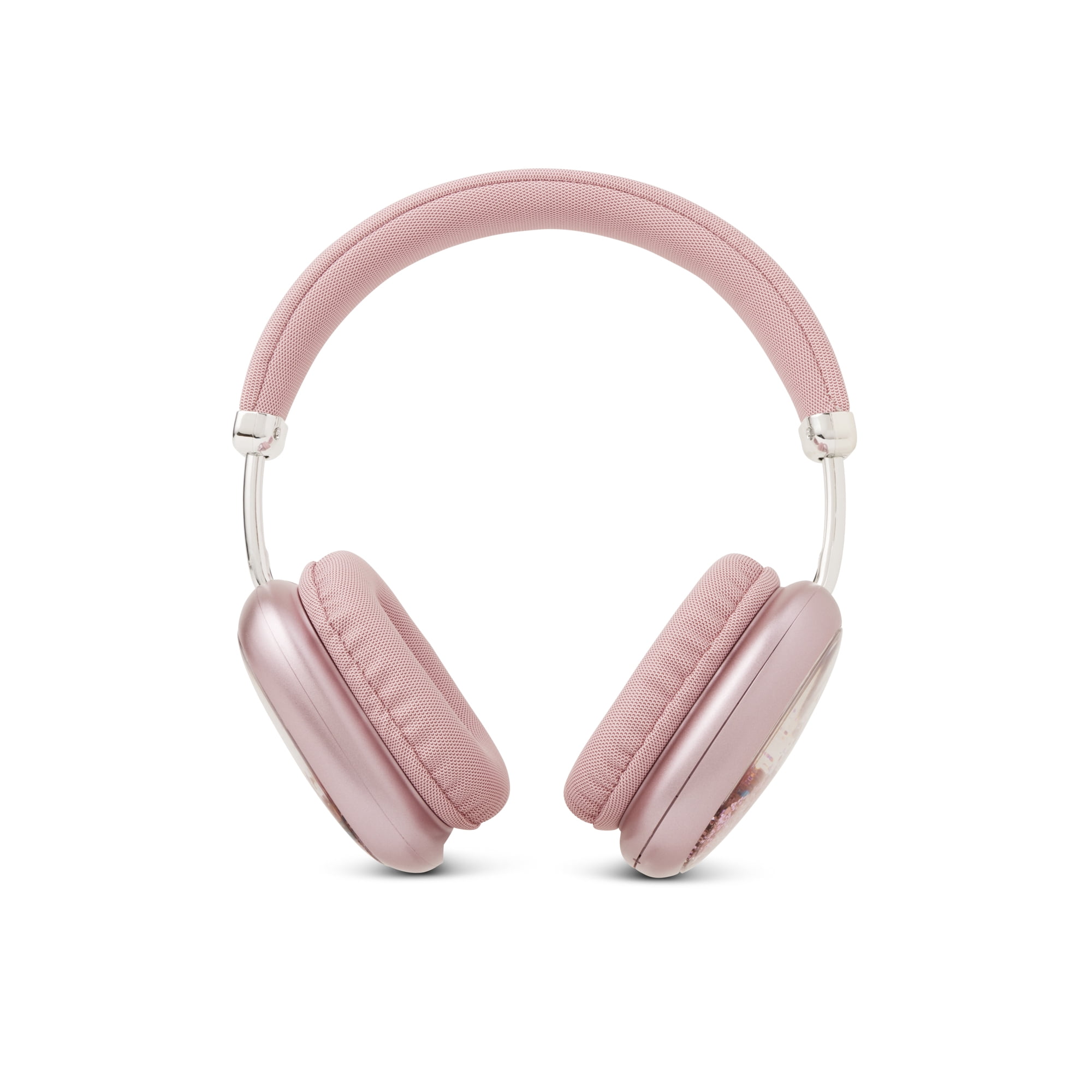 PWRD Pink Liquid Glitter Wireless Bluetooth Headphones, Over Ear with Microphone