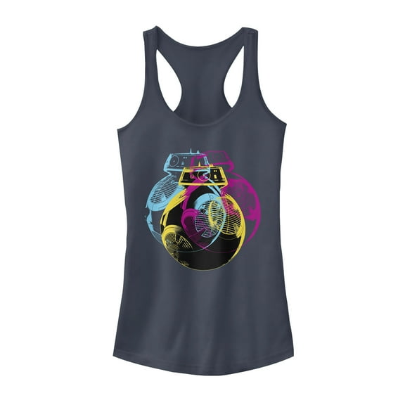 Junior's Star Wars The Last Jedi BB-9E Retro Pop  Racerback Tank Top Indigo 2X Large