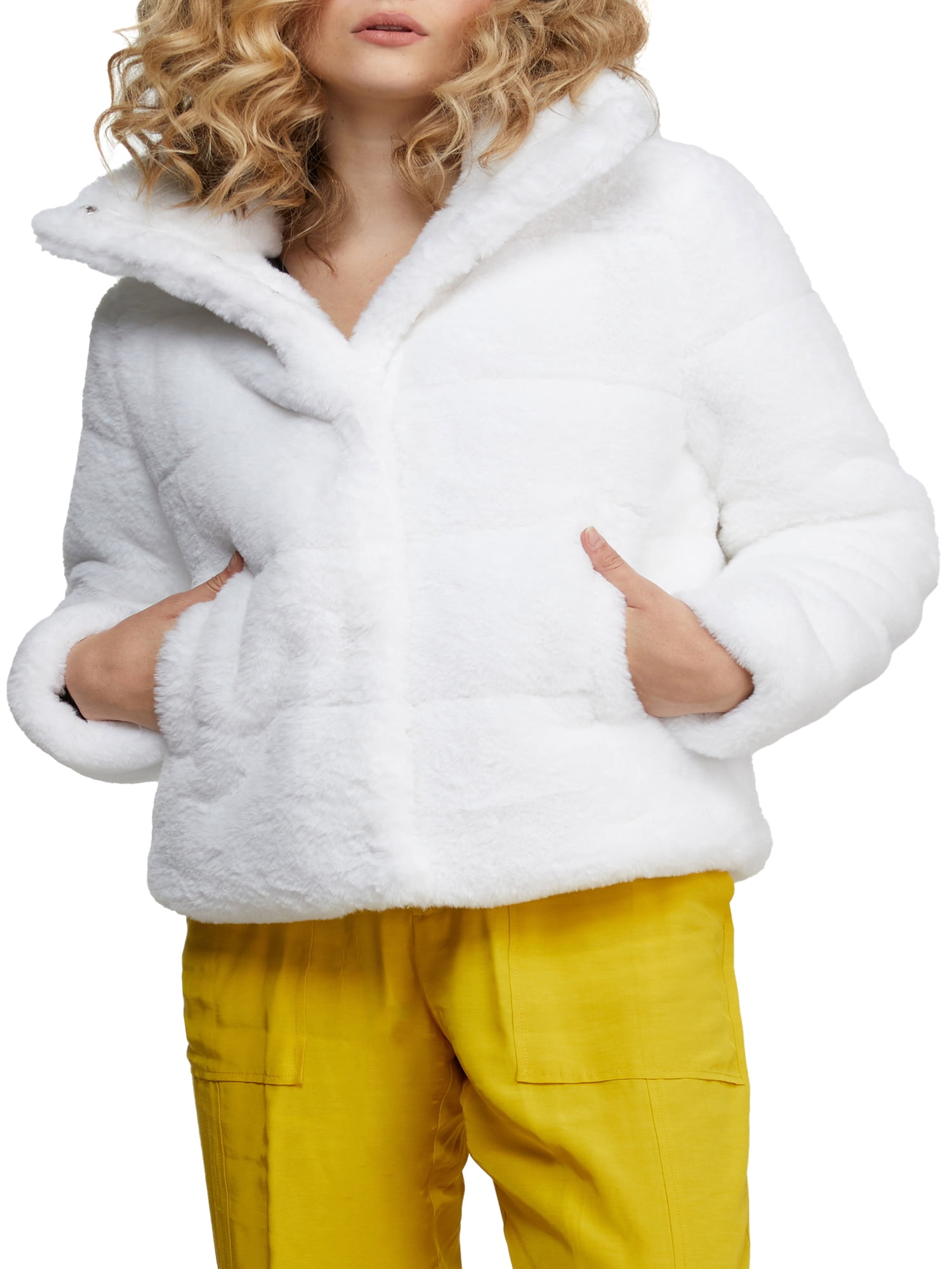Nvlt Womens Faux Fur Puffer Coat, Women's, Size: Medium, White