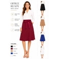 thumbnail image 7 of Women's Elegant High Waist A-Line Midi Skirt with Bow Tie Detail, 7 of 7