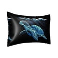 thumbnail image 2 of Bingfone Ocean Turtle Print Satin Pillowcase for Hair - Standard Size with Zipper Silky & Soft Pillow Covers,20x30 inches, 2 of 8