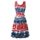 thumbnail image 5 of Vestidos de Verano de Mujer sin Mangas Impresión Casual Cuello Redondo, Vestido de Longitud Media para el Uso Diario, Fiesta Y Primavera, 5 of 5