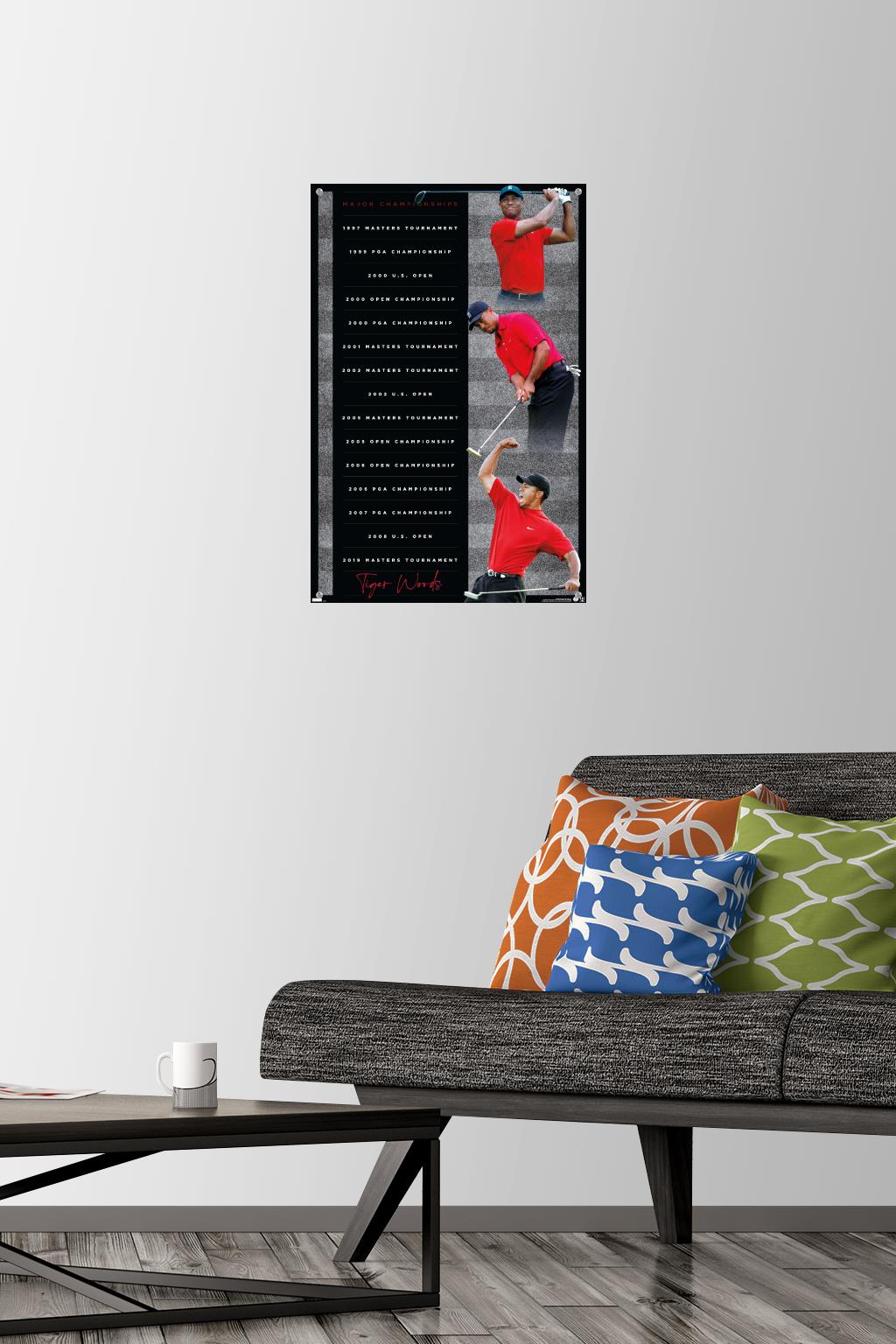 Tiger Woods - Majors 14.72" x 22.37" Poster, by Trends International