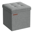 thumbnail image 1 of Otomana de almacenamiento SONGMICS plegable gris claro 30 x 30 cm, 1 of 6