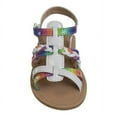 thumbnail image 4 of Laura Ashley Girls Hook and Loop Strappy Gladiator Sandals. (Toddler/Little Kids). - White/Multi, 5, 4 of 7