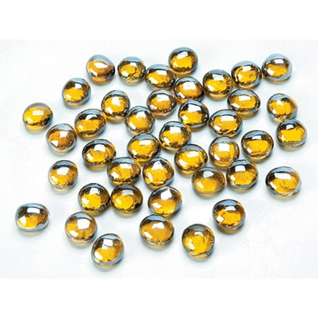 - Glass Gems In Mesh Bag - Amber Luster - 12 Oz