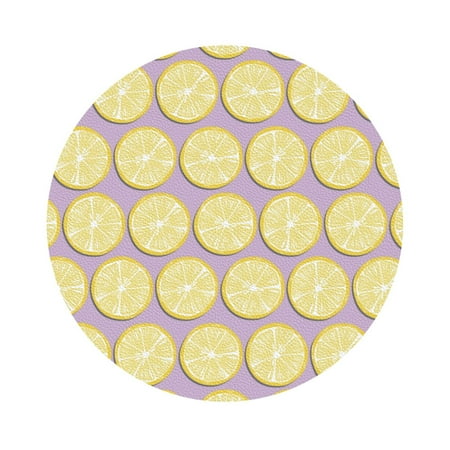 

Matuu Yellow Lemon Slices for Cup Coasters Set of 6 Leather Coasters Desk Coasters for Office Measures 4” x 4” Round Shape