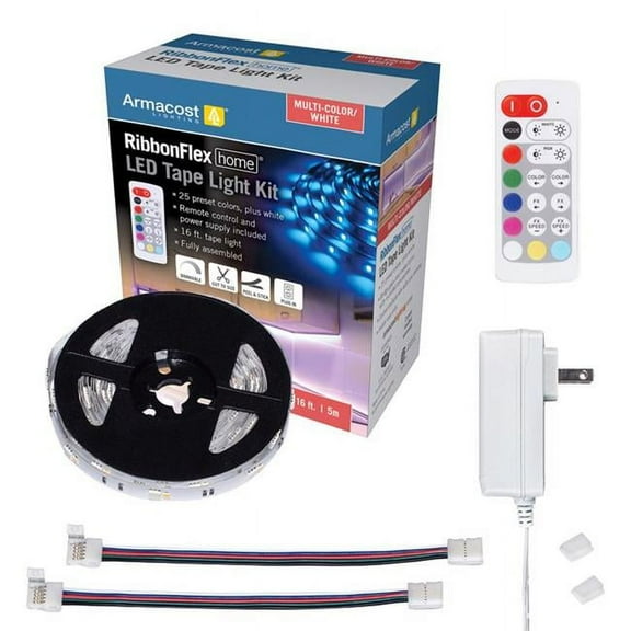 16 ft. Ribbonflex Home Plug-In LED Strip Tape Light Kit - Multicolored