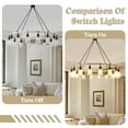 thumbnail image 3 of 16 Lights Modern Farmhouse Wagon Wheel Chandelier with Seeded Glass, Adjustable Rustic Pendant Light for Dining Room, Kitchen Island, Entryway, 3 of 8