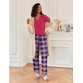 thumbnail image 5 of Ekouaer 2 Piece Womens Pajamas Short Sleeve Top and Long Pants Pjs Set Printed Sleepwear with Pocket Valentine's Day Party, 5 of 6