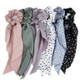 thumbnail image 2 of JIRIS 6 Pcs Satin Silk Hair Scrunchies Rabbit Bunny Ear Bow Bowknot Scrunchie Bobbles Elastic Hair Ties Bands Ponytail Holder for Women Accessories(SET5), 2 of 5