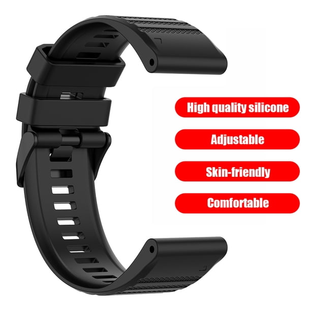 Pulsera Ajustable con Correa de Silicona para Garmin Fenix 6X/Fenix 6X Pro (Negro)