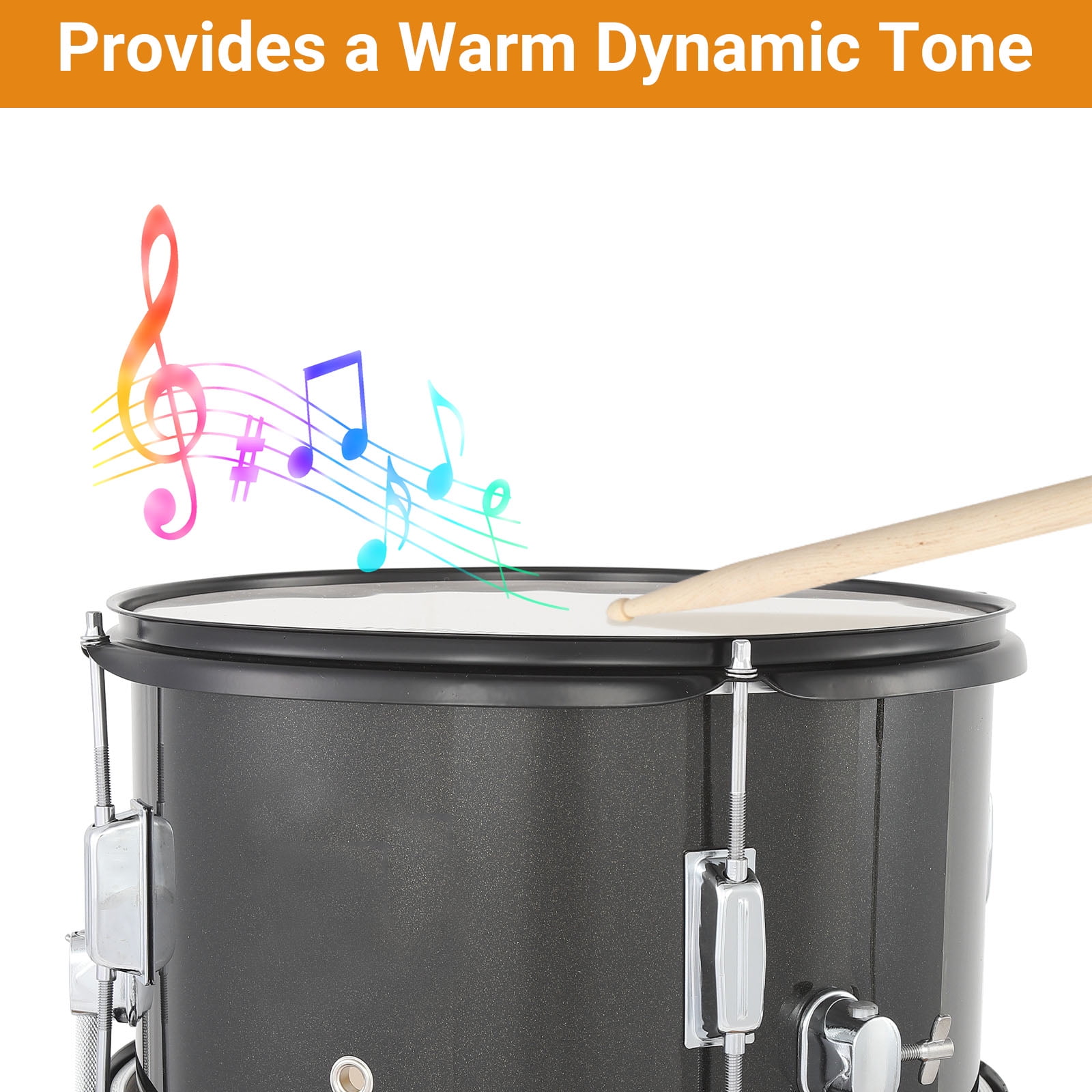 Drum Set for Musical Instruments, AD-300 Five Piece Drums with Bass Drum, Tom-Tom, Snare, Cymbals, Hi-Tone Drum, Sticks, Base Pedal and Stool, Beginner Set
