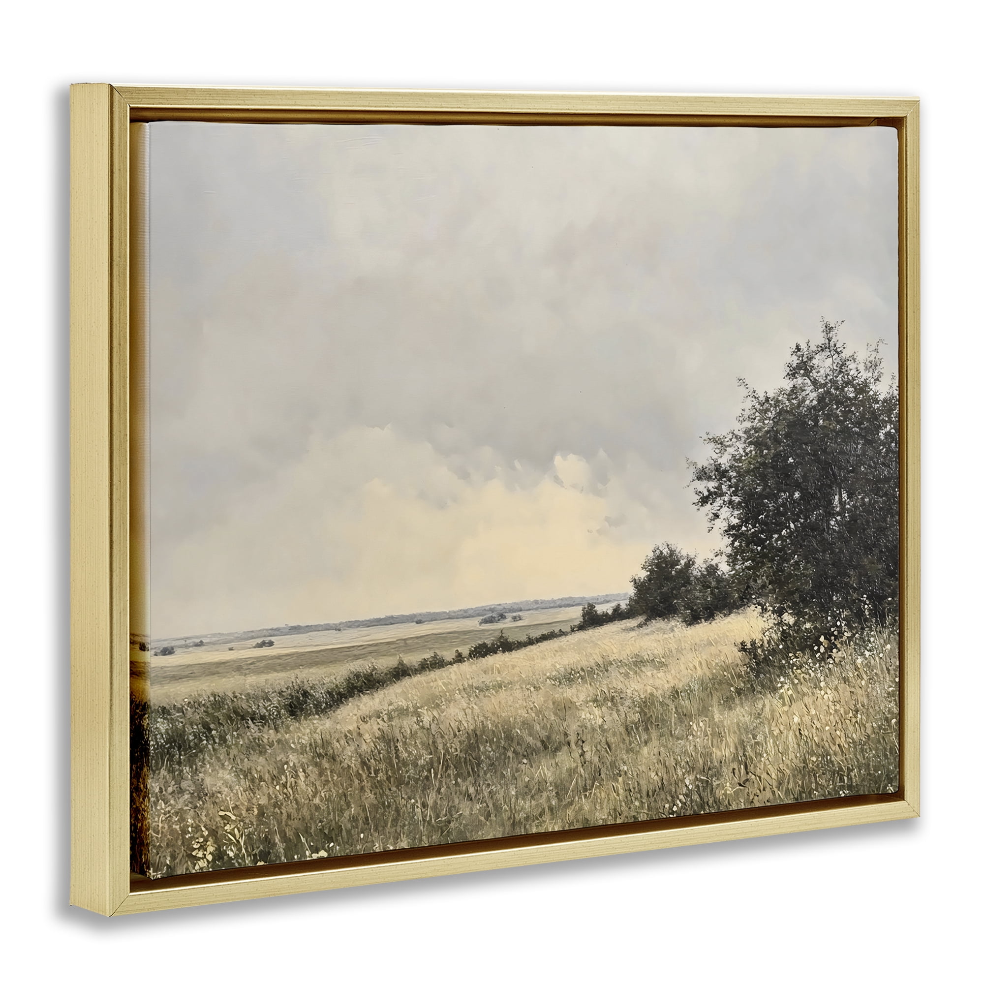 Stupell Industries Rustic Countryside Hill Landscape Gold Framed Floater Canvas Wall Art, design by Franklyn Gregory