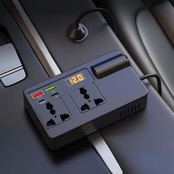 Car Truck Inverter 12v-24v To 220v With Smart Chip Fast Charging USB Ports And Portable Car Charger Adapter For Laptops