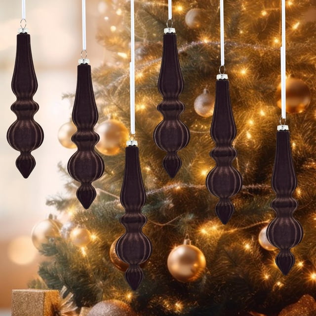 Xihbxyly Adorno de Terciopelo para Árbol de Navidad, Diseño Único, Suave Material Flocado, Acogedor Ambiente Navideño, Versátil para Decorar El Árbol o La Mesa, Juego de 6 Piezas.