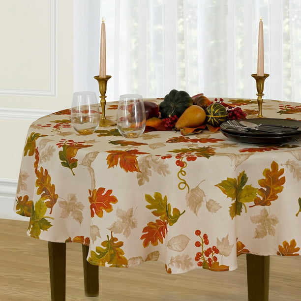 Elrene Swaying Leaves Allover Print Fall Tablecloth - Walmart.com ...