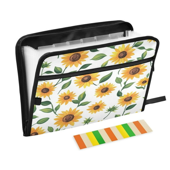 Organ Folder 14.2 x 0.8 x 10.6 Inches 13 Separate Pockets A4 Size Documents Folder A Sort Storage File Manager For The Home Office Lovely Sunflower1