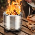 thumbnail image 5 of ZUNMOS 19 inch Smokeless Wood-Burning Fire Pit - Stainless Steel Outdoor Heater with Carry Bag, Silvery, 5 of 6