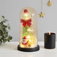 thumbnail image 3 of BAOPAI LED Lighted Glass Dome Mini Christmas Tree with Snow Effect Home Decor Tabletop Ornament Santa Claus Display Gift Idea, 3 of 7