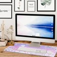 thumbnail image 2 of Cherry Blossom Gaming Mouse Pad for Desk XL Extended, Aesthetics Star Moon Cloud Floral Pastel Purple Pink Desk Pad Large Keyboard Desk Mat, Kawaii Cute Desk Accessories Decor Stuff, 31.5 X 11.8 Inch, 2 of 6