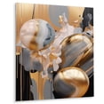 thumbnail image 2 of Designart "Mystic Grey & Gold Elegance" Abstract Shapes Metal Art Living Room, 2 of 5