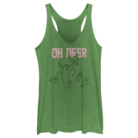 Women's Bambi Oh Deer Group Racerback Tank Top Envy Green X Large