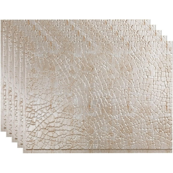 FASÄDE Safari Decorative Vinyl 18in x 24in Backsplash Panel in Vintage Metal (5 Pack)