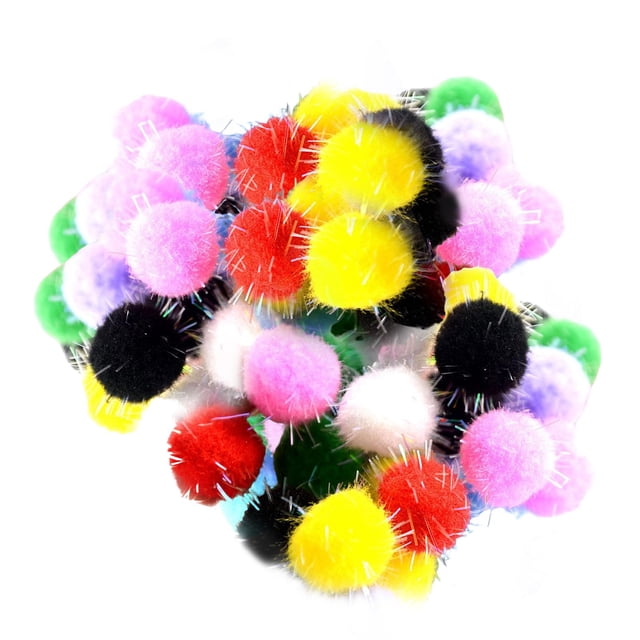 100 pompones multicolores suaves y esponjosos pompones para manualidades suministros de decoraciones