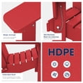 thumbnail image 3 of Wulful Folding Plastic HDPE Patio Adirondack Chair, Red, 3 of 5