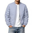 thumbnail image 5 of Thousandth Men's Bomber Jacket Reversible Warm Coat Quilted Lined Windproof Baseball Collar Jacket Casual Fall Winter Outerwear, 5 of 6