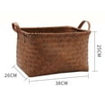 thumbnail image 6 of sunsanly Storage Basket Woven Great Load Bearing Handles Flexible Pressure Resistant Large Capacity Smooth Outdoor Vegetable Fruit Toys Storage Basket Laundry Picnic Basket, 6 of 7